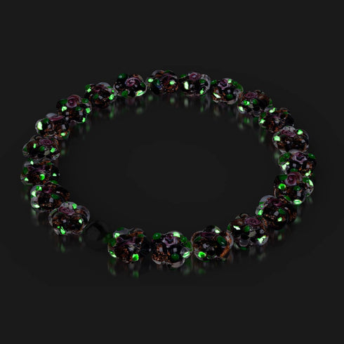 Liquorice Lilly | .925 Sterling Silver | Firefly Glass Flower Bracelet